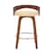Armen Living Sonia 26" Counter Height Swivel Cream Faux Leather and Walnut Wood Bar Stool LCSOBACRWA26 - alternate 9